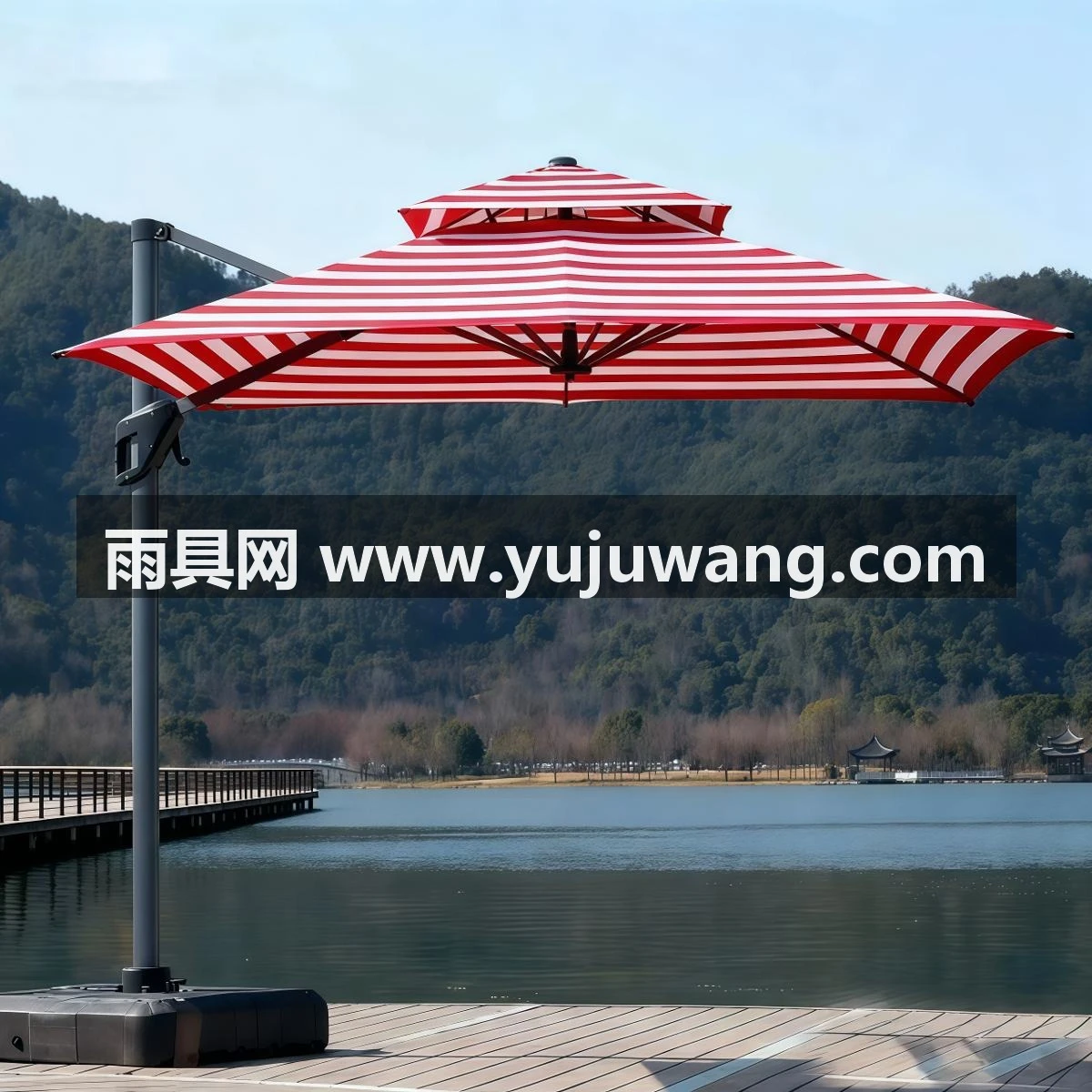 武汉雨具网·咖啡厅奶茶店商用店铺外摆遮阳灯伞定制露台户外大型花园庭院子伞·产品图3