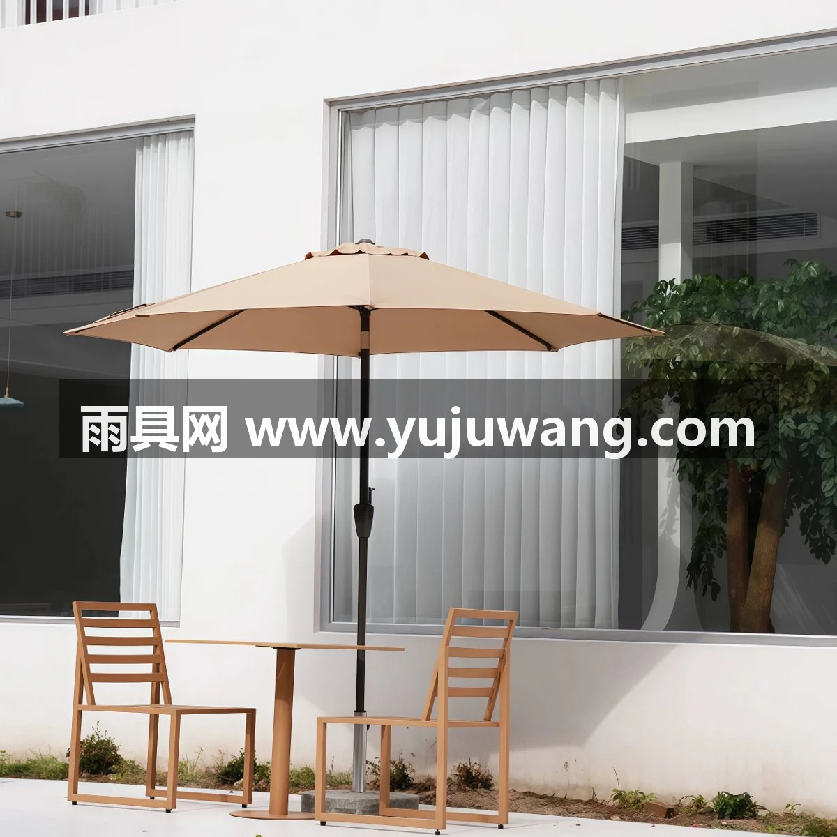 武汉雨具网·2.7米可摇头带转向中柱伞庭院咖啡厅阳台花园太阳伞户外遮阳伞·产品图2