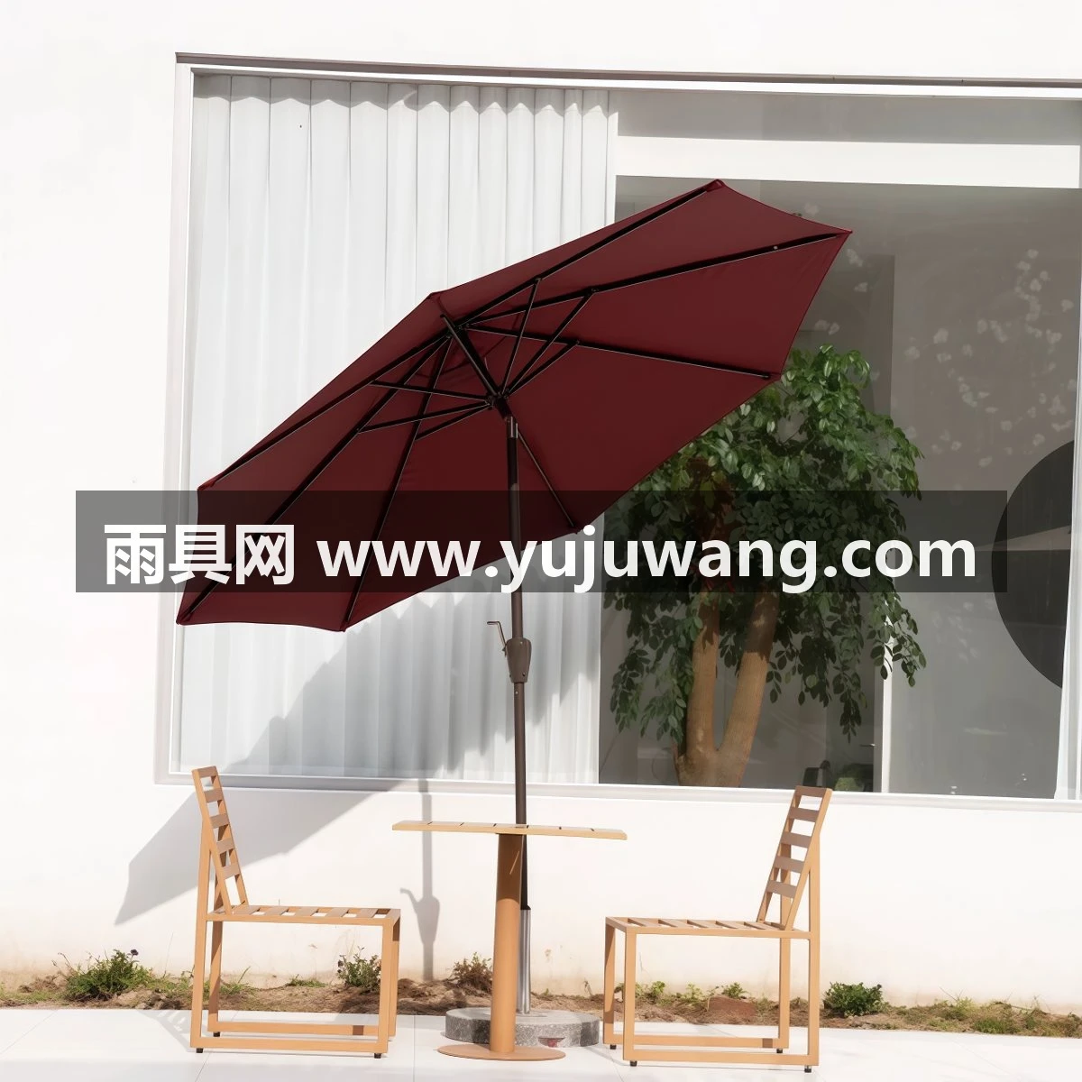 武汉雨具网·2.7米可摇头带转向中柱伞庭院咖啡厅阳台花园太阳伞户外遮阳伞·产品图5