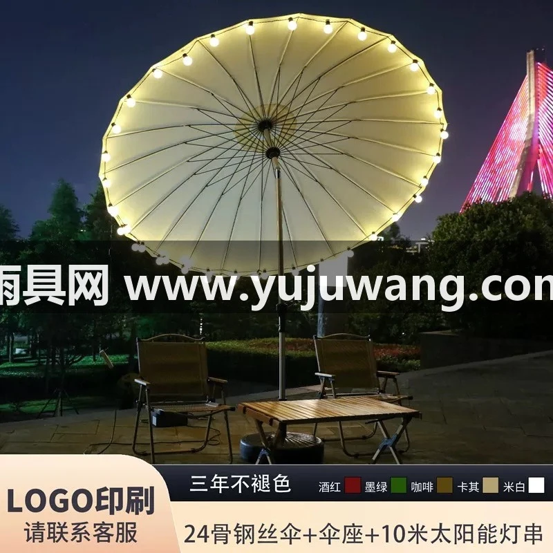 武汉雨具网·户外庭院天台大遮阳伞太阳伞摆摊防水别墅中柱圆伞广告伞定制logo·产品图2