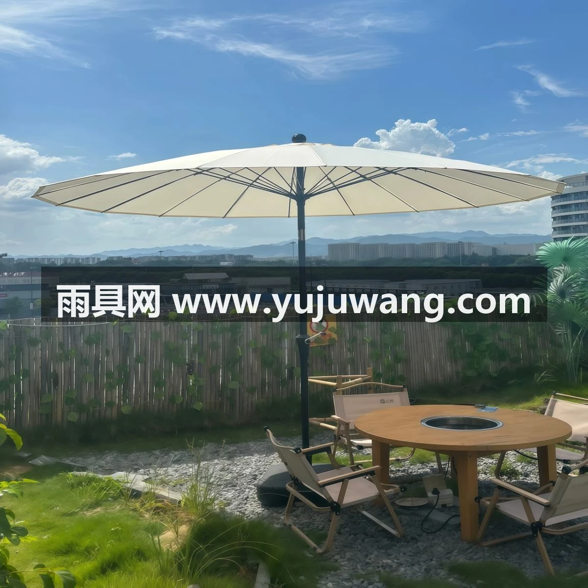 武汉雨具网·户外中柱伞庭院伞商用摆摊伞太阳伞休闲民宿景区花园伞玻纤遮阳伞·产品图4