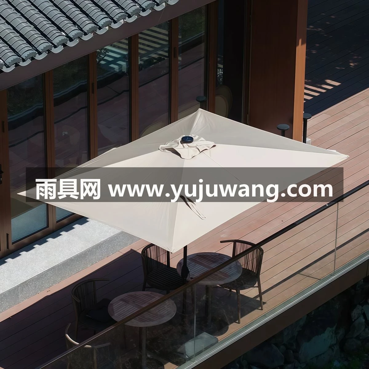 武汉雨具网·3米长方形中柱伞户外伞庭院遮阳伞阳台防晒小院咖啡厅外摆商用伞·产品图2