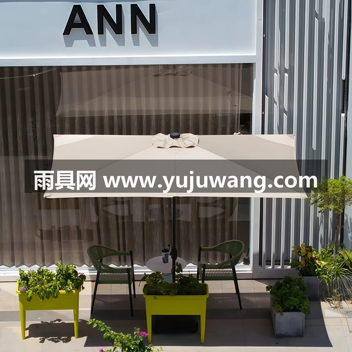 武汉雨具网·3米长方形中柱伞户外伞庭院遮阳伞阳台防晒小院咖啡厅外摆商用伞·产品图3