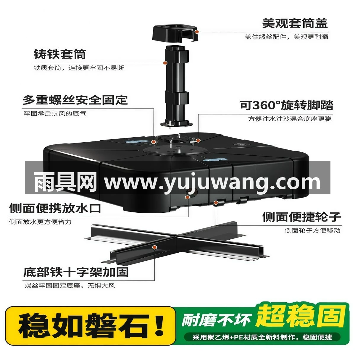 武汉雨具网·户外遮阳伞庭院伞太阳伞室外罗马伞别墅花园天台院子高档露台酒店·产品图6