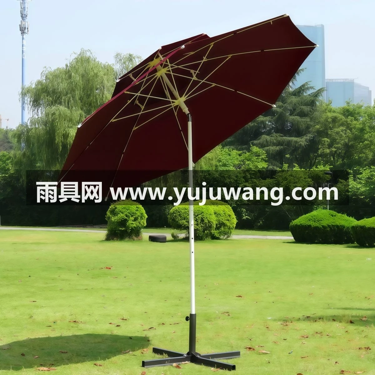 武汉雨具网·大户外遮阳伞庭院伞沙滩伞摆摊伞岗亭伞广告伞折叠手摇雨伞可倾斜·产品图2