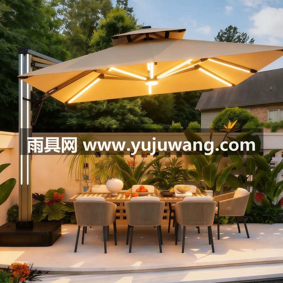 武汉雨具网·户外遮阳伞庭院伞露台阳台露天摆摊大太阳伞棚别墅花园室外罗马伞·产品图2