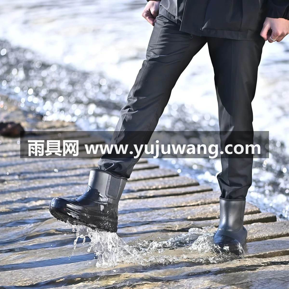 武汉雨具网·厨师鞋靴子短靴防滑防水防油食品厂黑色白色专业雨鞋加绒春季·产品图2