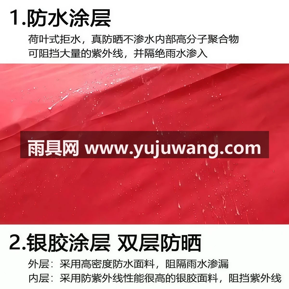 武汉雨具网·遮阳伞大户外摆摊太阳伞商用雨棚超大折叠防晒长方形四方伞庭院伞·产品图2