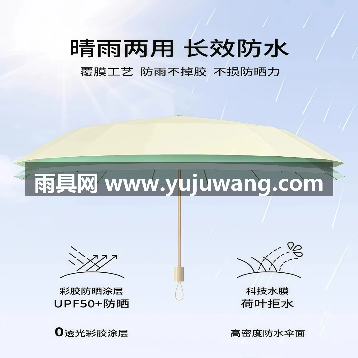 武汉雨具网·雨伞手动伞晴雨加大加厚加固两用女遮阳伞结实学生上学专用耐用抗·产品图3