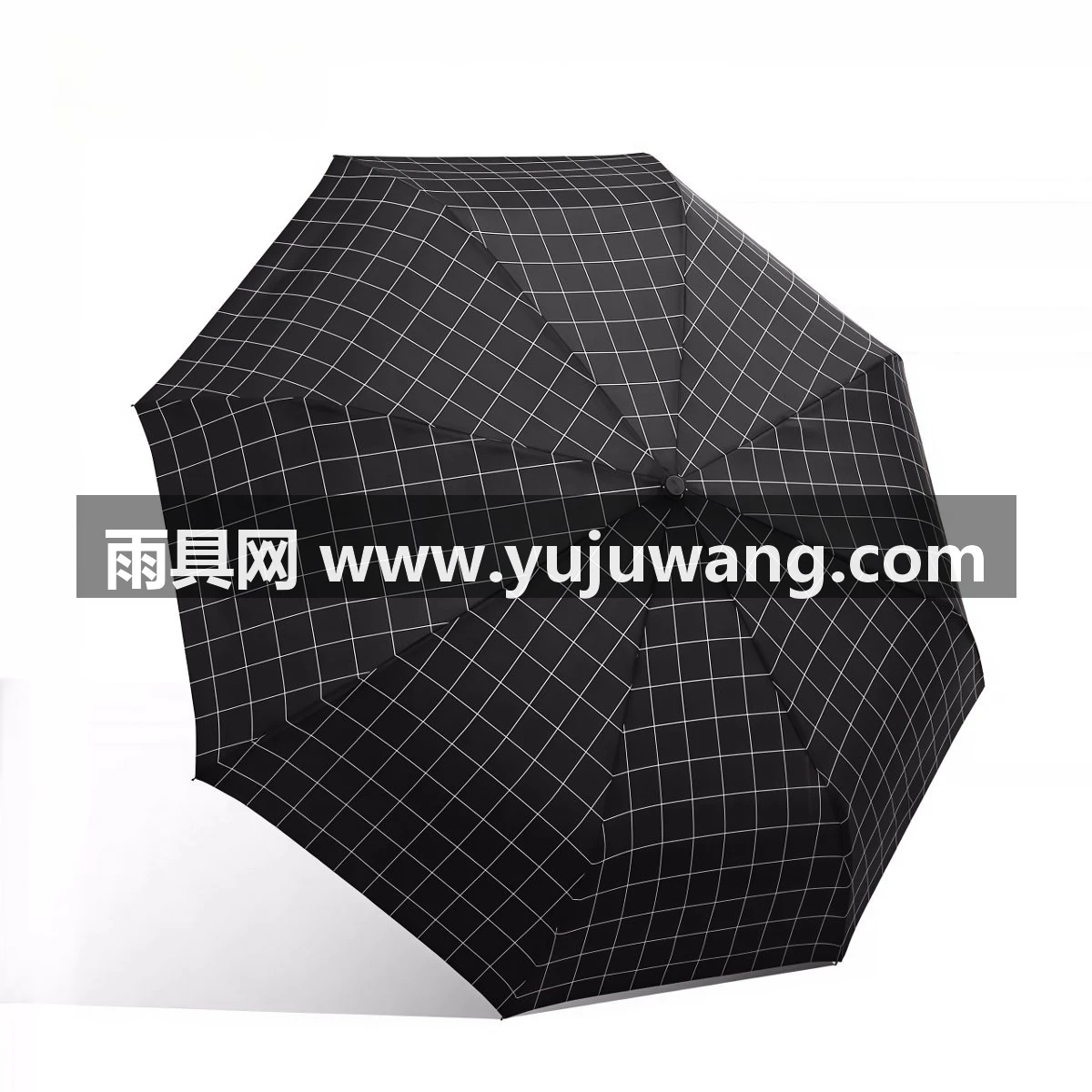 武汉雨具网·格纹简约雨伞男士黑胶防晒太阳伞便携折叠女晴雨伞两用学生·产品图4