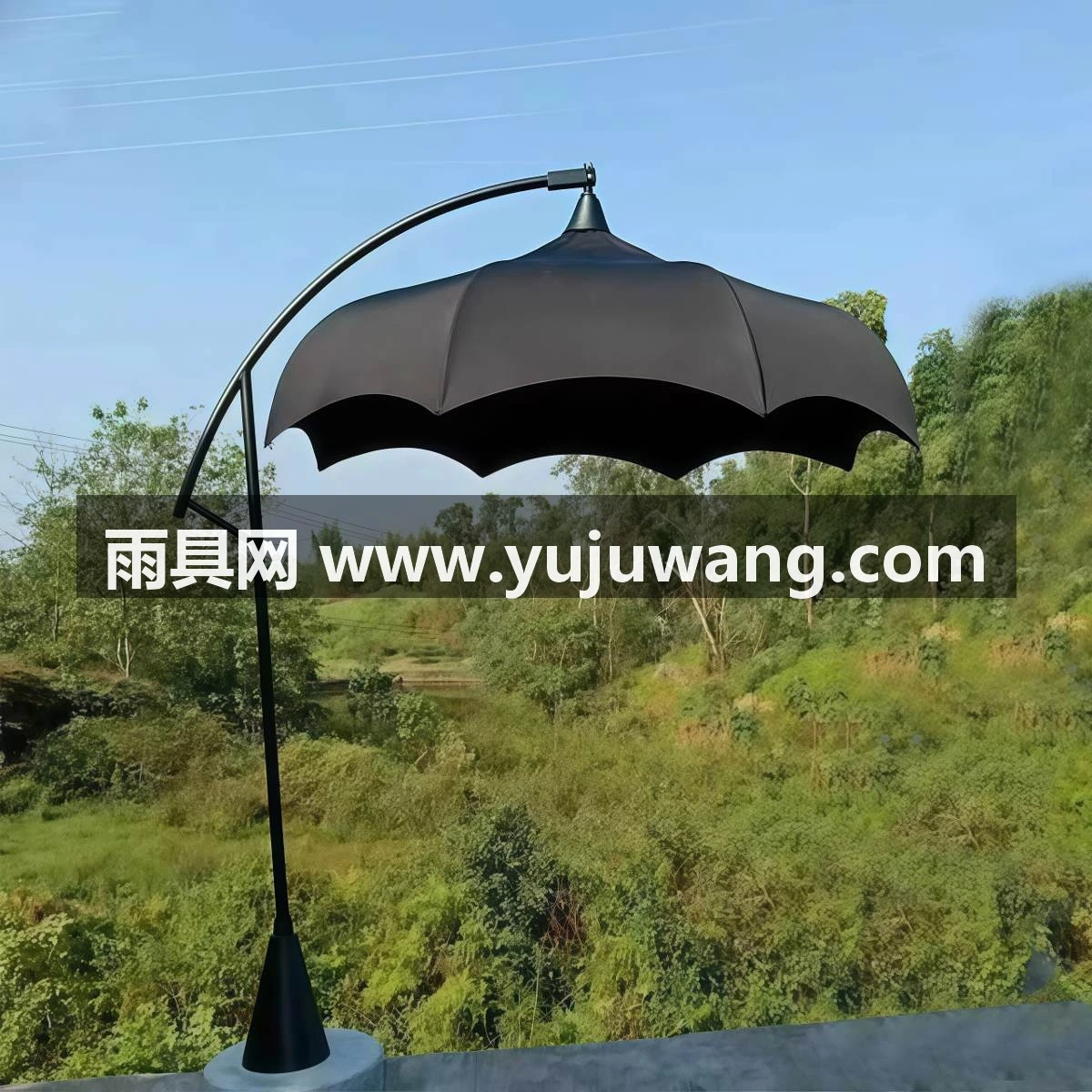 武汉雨具网·咖啡厅售楼处园林景观户外不锈钢遮阳伞酒店花园别墅民宿太阳伞·产品图4