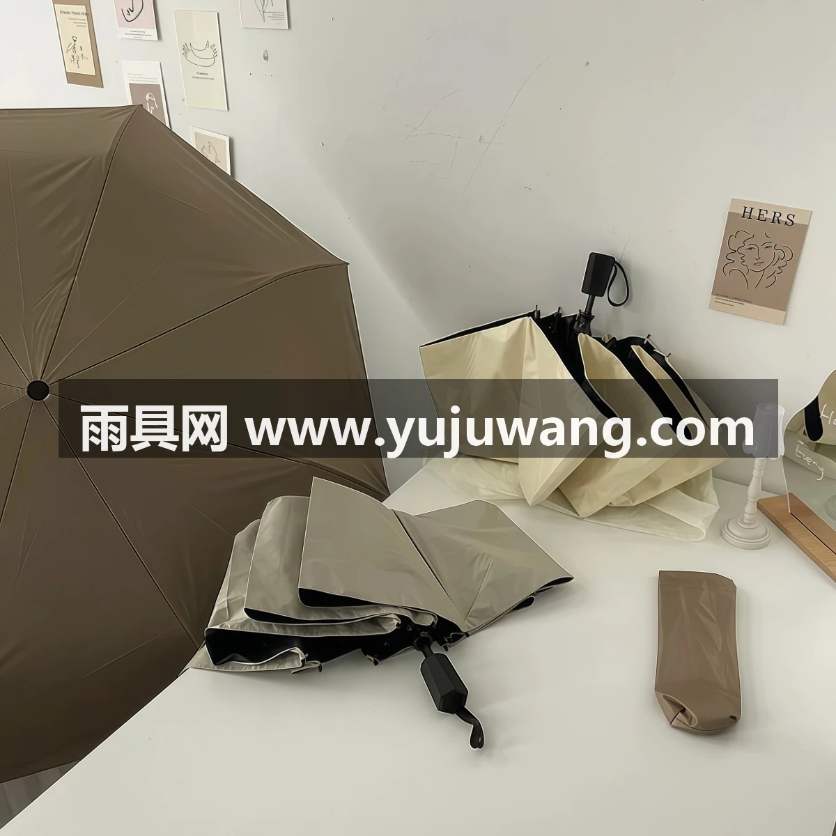 武汉雨具网·气质款~禁欲系太阳伞手动晴雨伞两用复古折叠遮阳伞女·产品图5