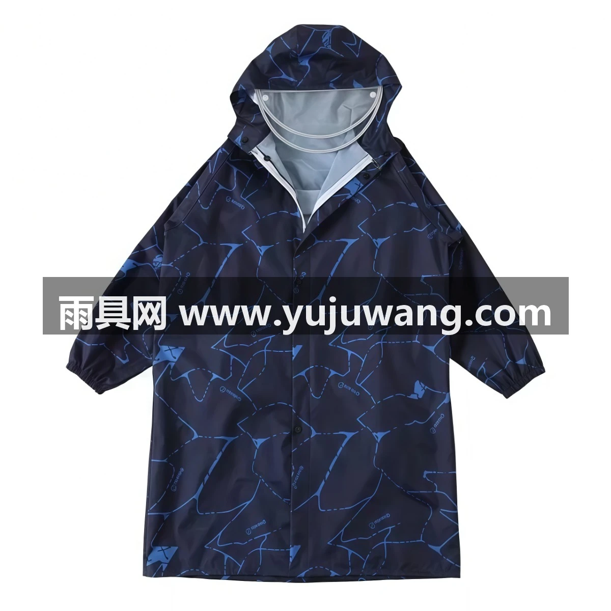 武汉雨具网·学生雨衣带书包位男女中大童长款雨披带夜光条双帽檐初中生小孩子·产品图5