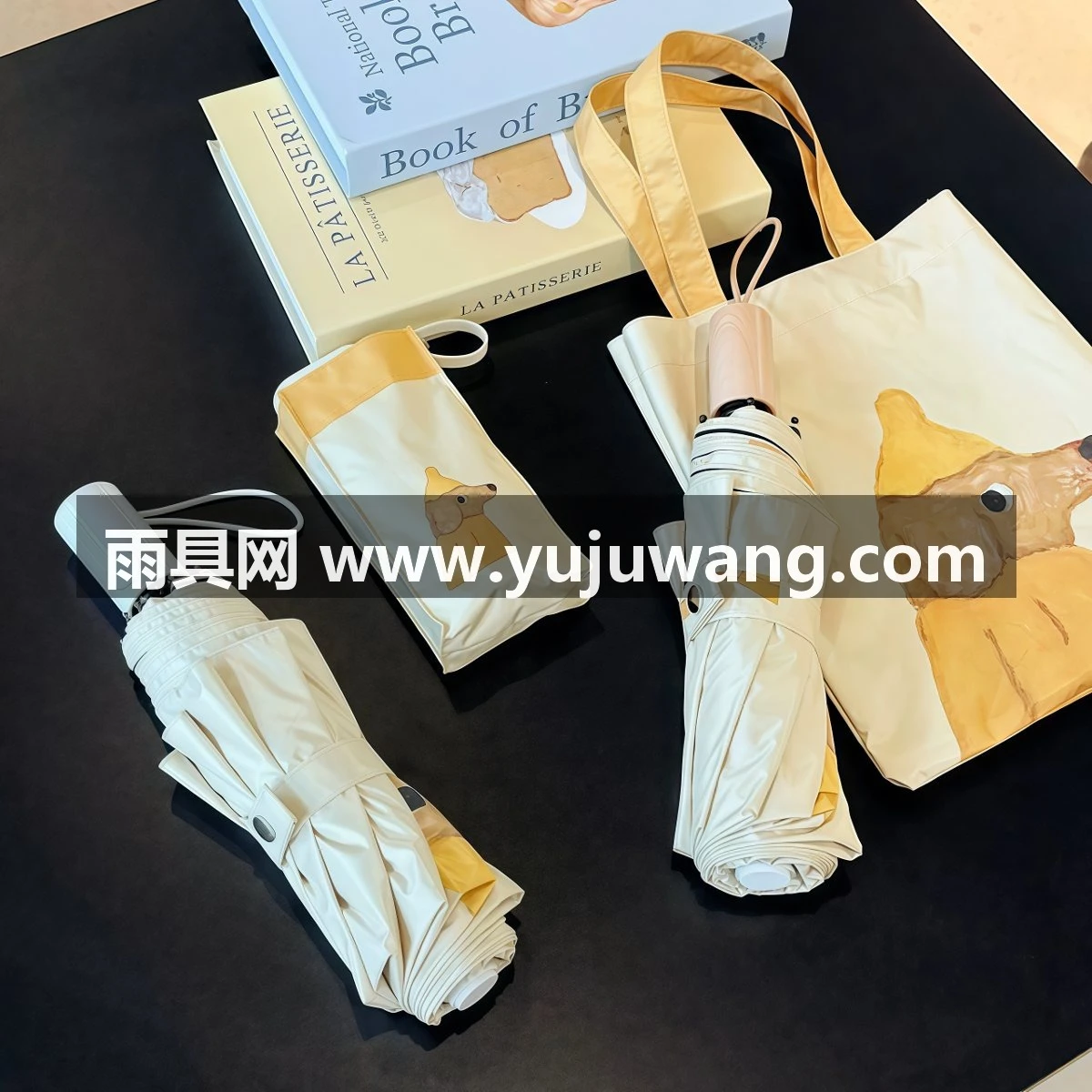 武汉雨具网·韩系小狗晴雨伞黑胶防晒防紫外线太阳伞女小巧便携折叠遮阳·产品图5