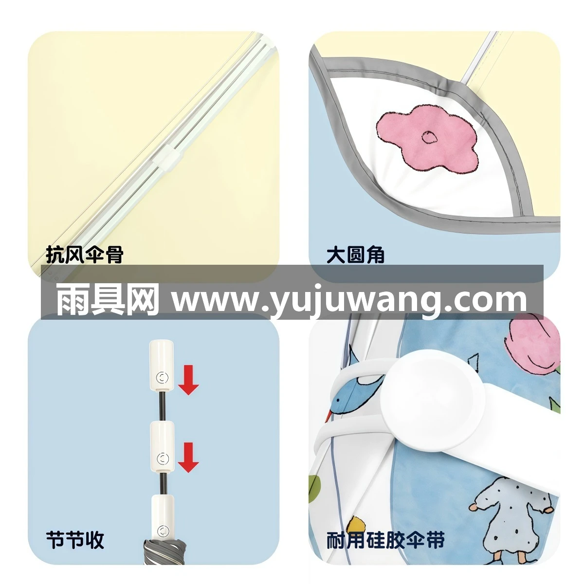 武汉雨具网·安全圆角自动晴雨伞两用彩胶防晒防紫外线折叠太阳伞遮阳学生·产品图6