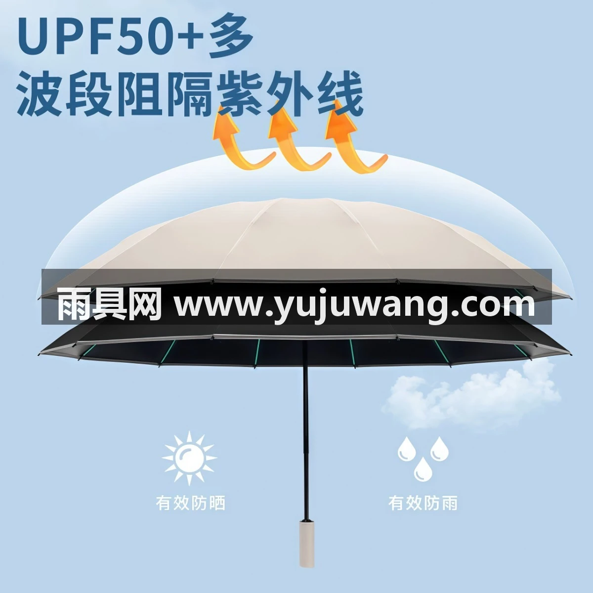 武汉雨具网·全自动144骨反向雨伞加大超大结实耐用男女晴雨两用抗风暴折叠伞·产品图5