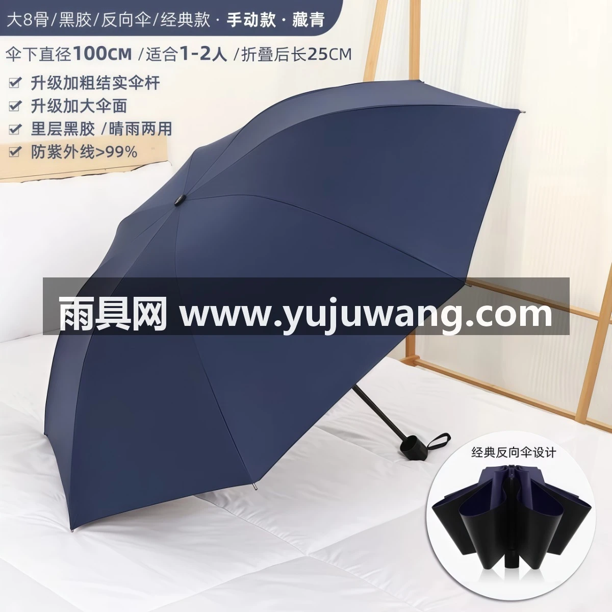 武汉雨具网·雨伞女男士晴雨两用全自动折叠防晒紫外线遮太阳小巧便携定制LOGO·产品图6