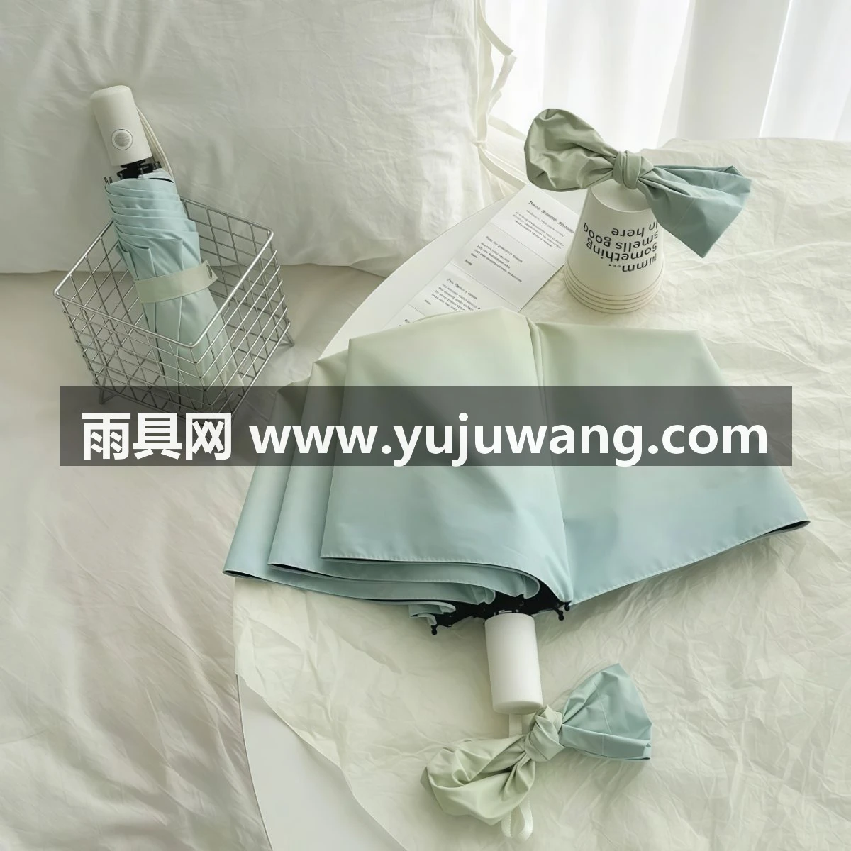 武汉雨具网·海盐蓝渐变雨伞太阳伞晴雨两用黑胶防晒防紫外线遮阳伞自动女ins·产品图2
