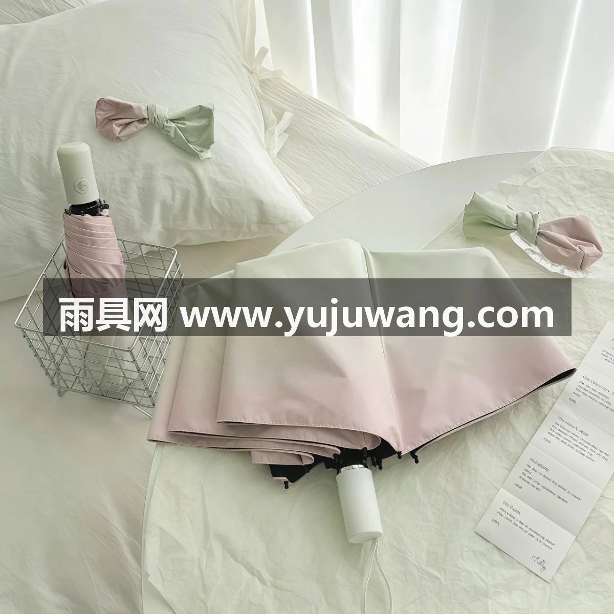武汉雨具网·海盐蓝渐变雨伞太阳伞晴雨两用黑胶防晒防紫外线遮阳伞自动女ins·产品图4