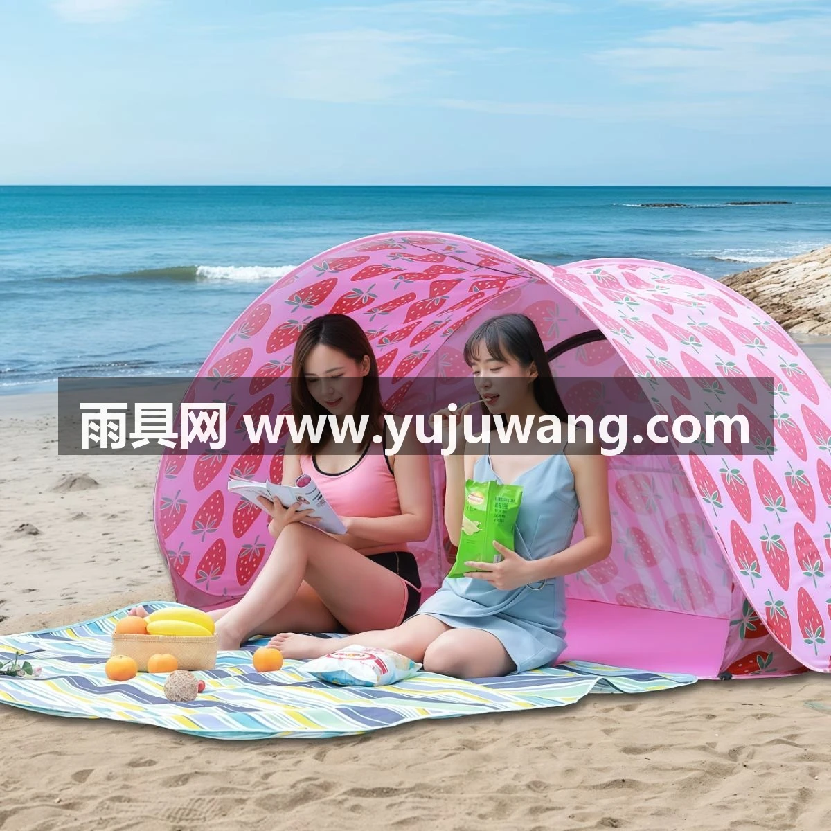 武汉雨具网·户外全自动沙滩帐篷海边遮阳防晒风雨折叠速开钓鱼棚儿童便携加大·产品图3