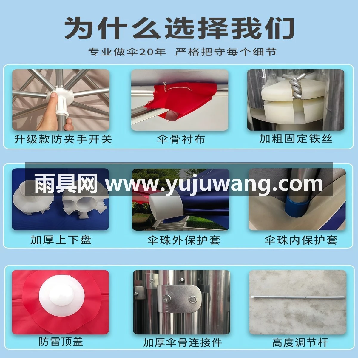 武汉雨具网·太阳伞大型户外摆摊斜伞门面遮阳伞店铺商用大号雨伞加固加厚防晒·产品图5