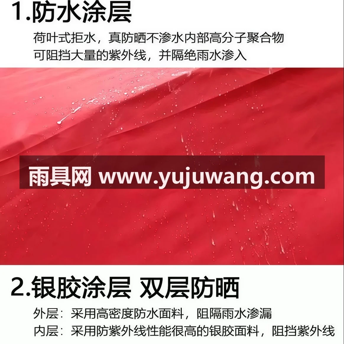 武汉雨具网·遮阳伞大户外摆摊太阳伞商用雨棚超大折叠防晒长方形四方伞庭院伞·产品图3