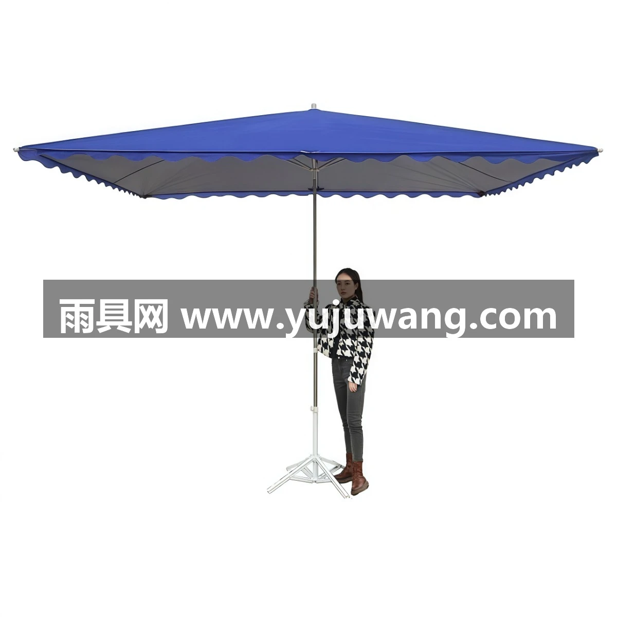 武汉雨具网·太阳伞大型户外摆摊遮阳伞大雨伞四方长方形防晒雨棚庭院商用折叠·产品图5