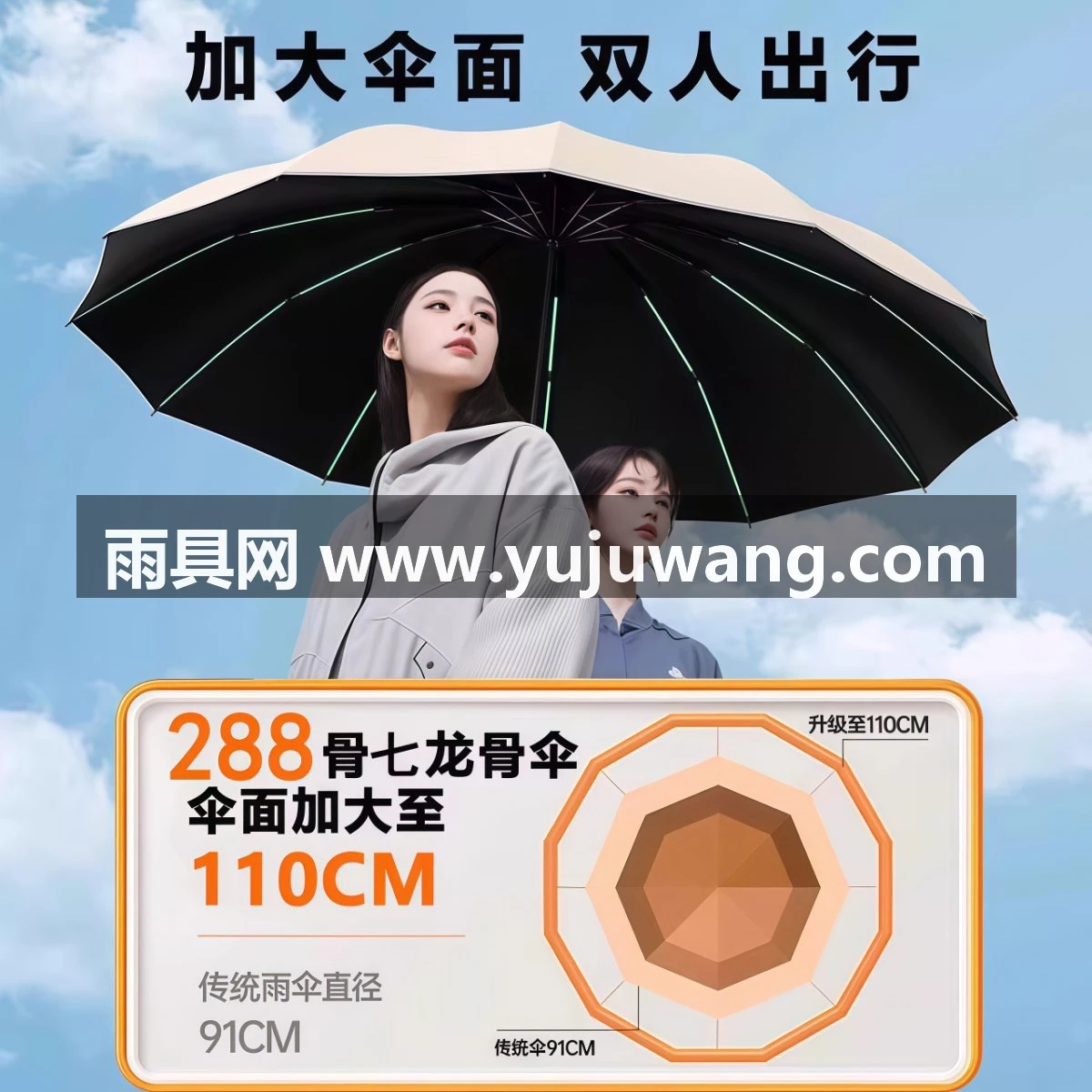 武汉雨具网·全自动雨伞大号女男士晴雨两用学生加大双人加固防晒防紫外线加厚·产品图3