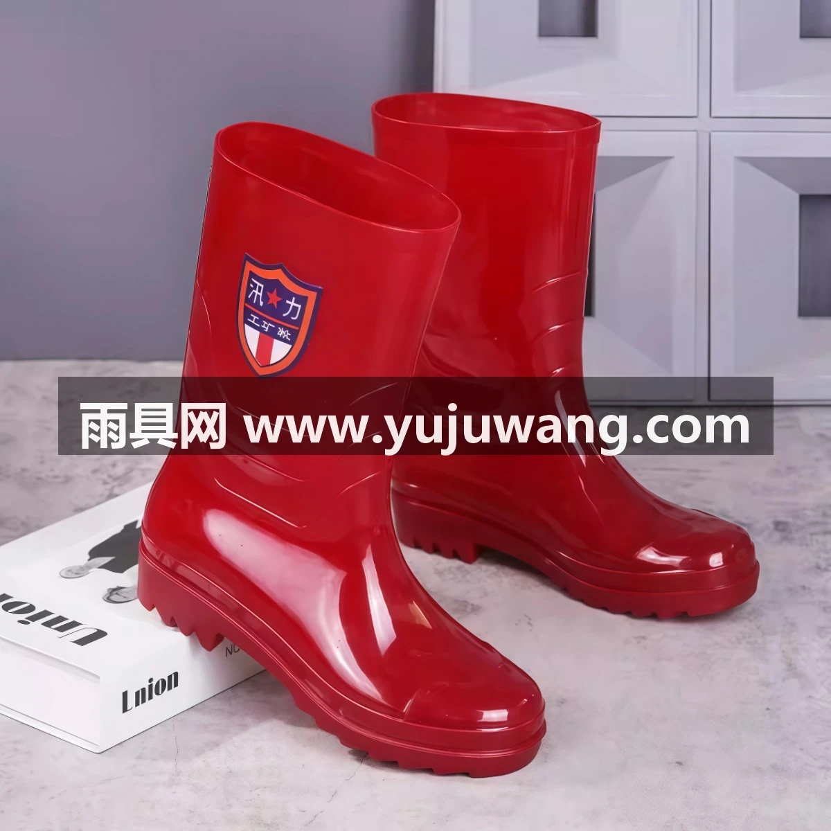 武汉雨具网·无内里布男士雨鞋高筒牛筋耐磨防滑套鞋厨房防油短筒水鞋中筒雨靴·产品图5