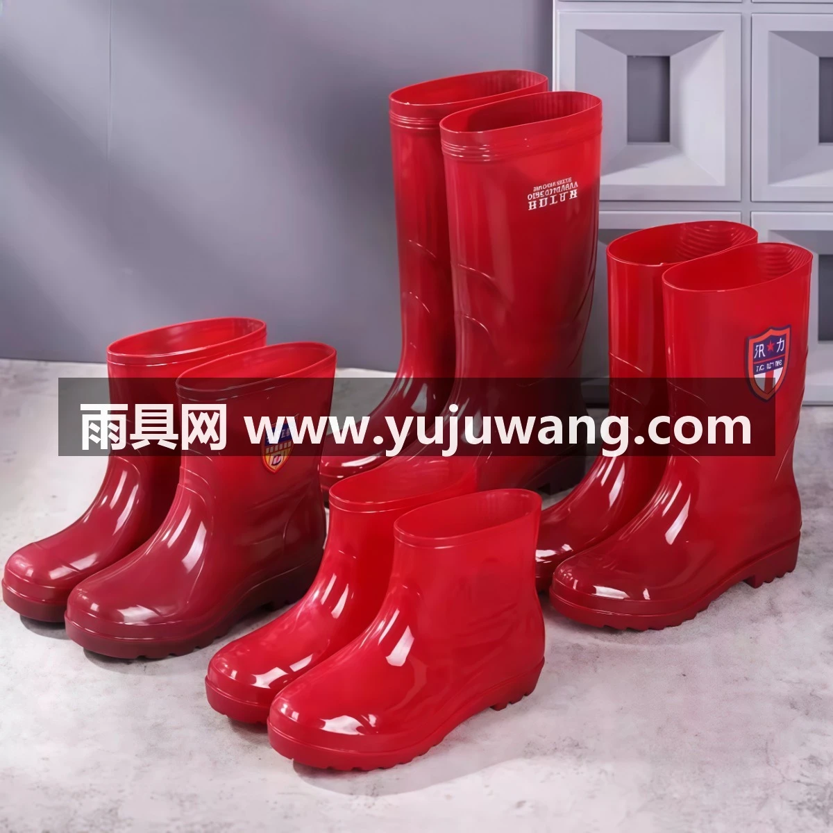 武汉雨具网·无内里布男士雨鞋高筒牛筋耐磨防滑套鞋厨房防油短筒水鞋中筒雨靴·产品图4
