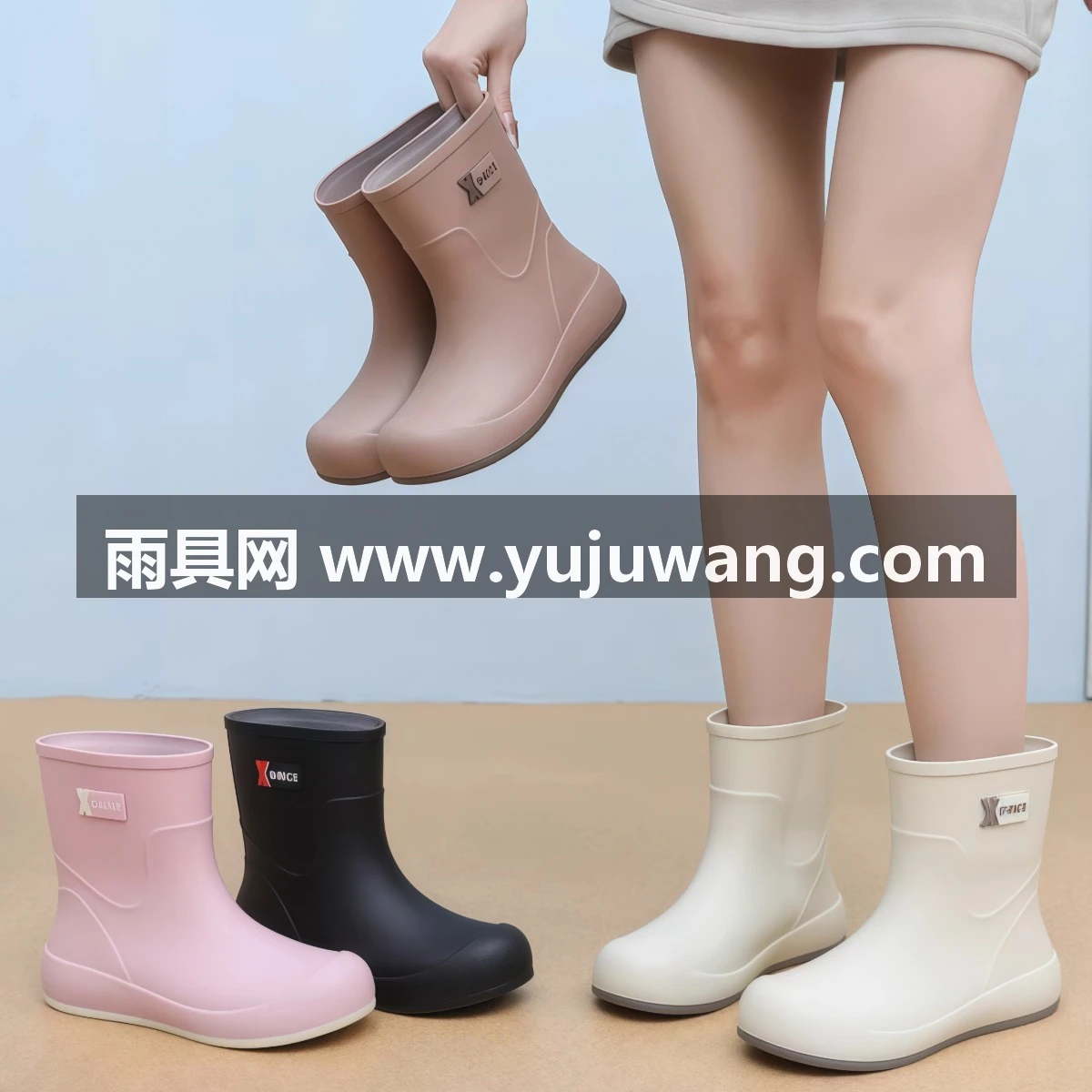 武汉雨具网·2026时尚雨鞋女厚底可爱短筒雨靴加绒防水防滑水鞋加绒外穿胶鞋女·产品图2