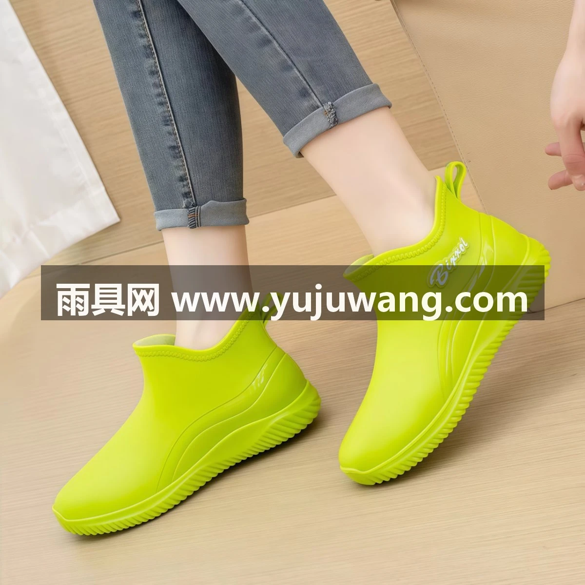 武汉雨具网·低帮运动雨鞋女款防滑防水厨房工作甜美胶鞋四季加棉雨靴成人水鞋·产品图2
