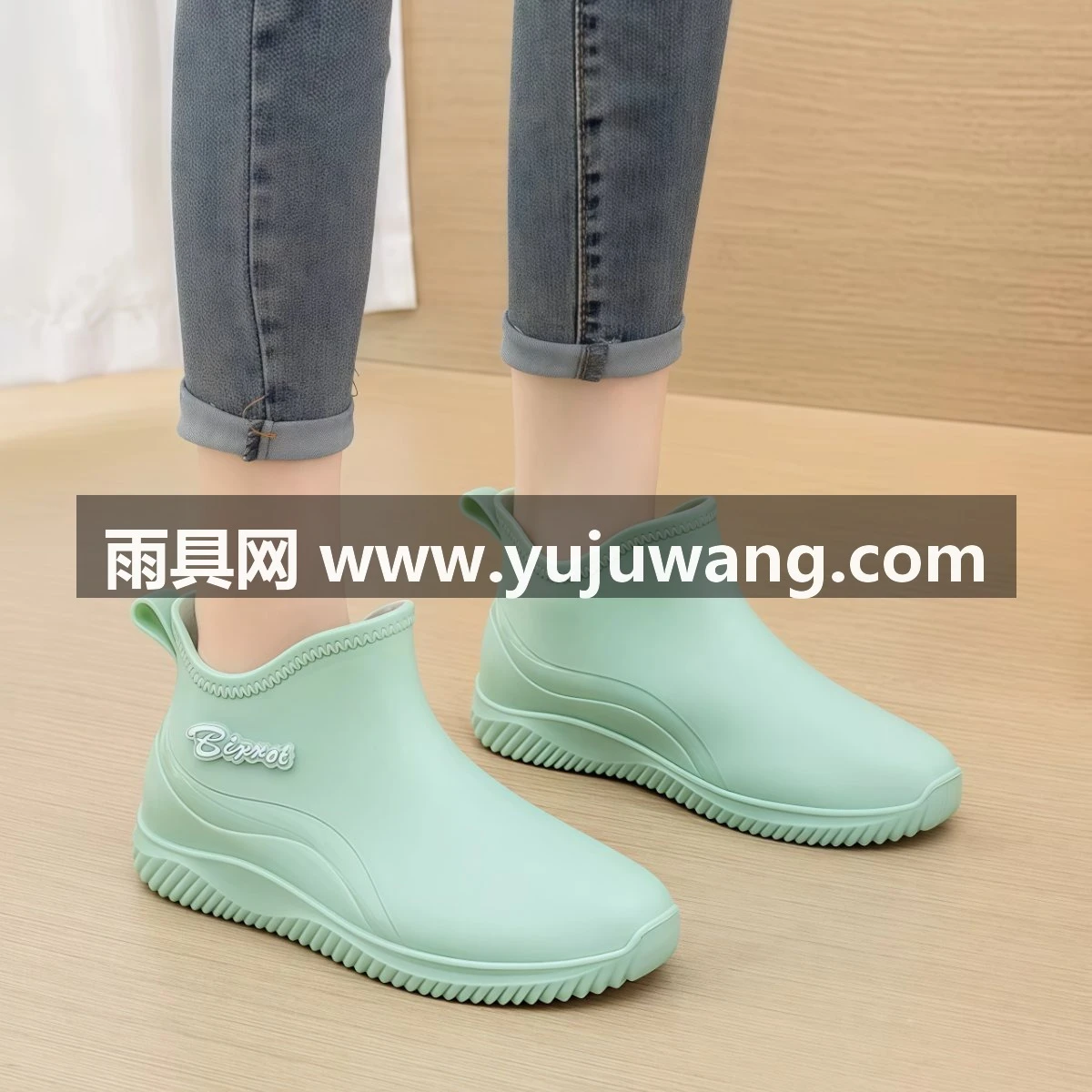 武汉雨具网·低帮运动雨鞋女款防滑防水厨房工作甜美胶鞋四季加棉雨靴成人水鞋·产品图3