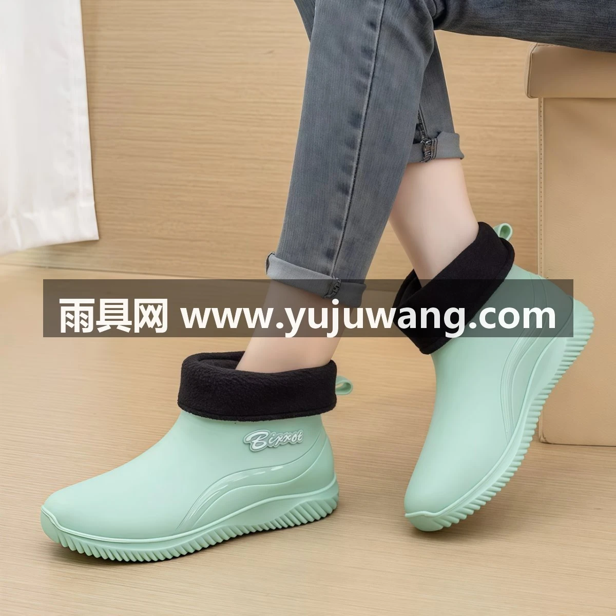 武汉雨具网·低帮运动雨鞋女款防滑防水厨房工作甜美胶鞋四季加棉雨靴成人水鞋·产品图5