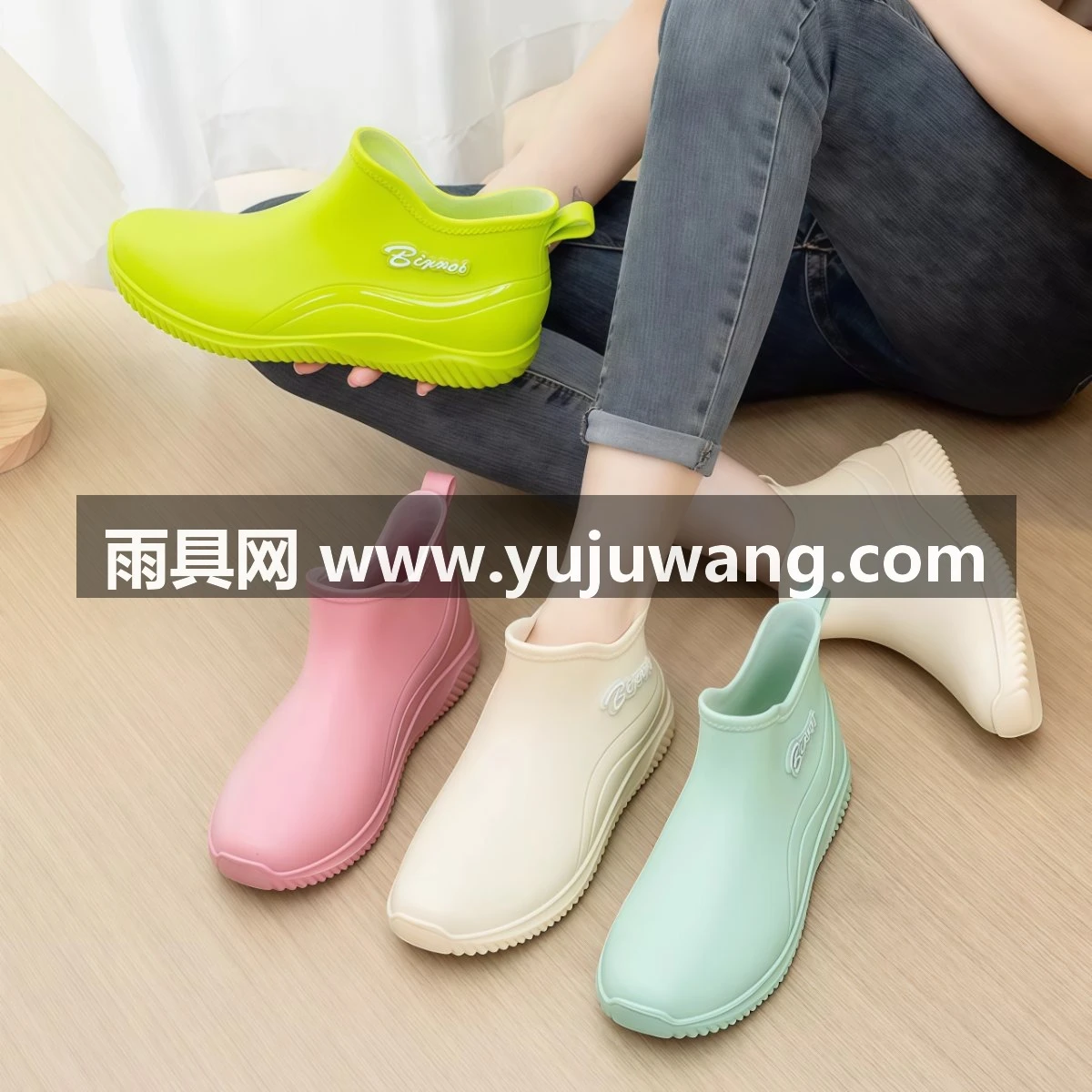 武汉雨具网·低帮运动雨鞋女款防滑防水厨房工作甜美胶鞋四季加棉雨靴成人水鞋·产品图4