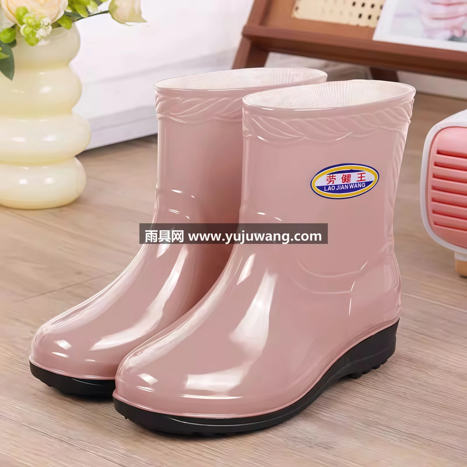 武汉雨具网·秋冬厚底雨鞋女中筒保暖加绒防滑防水鞋时尚成人雨靴厨房超厚胶鞋·产品图6