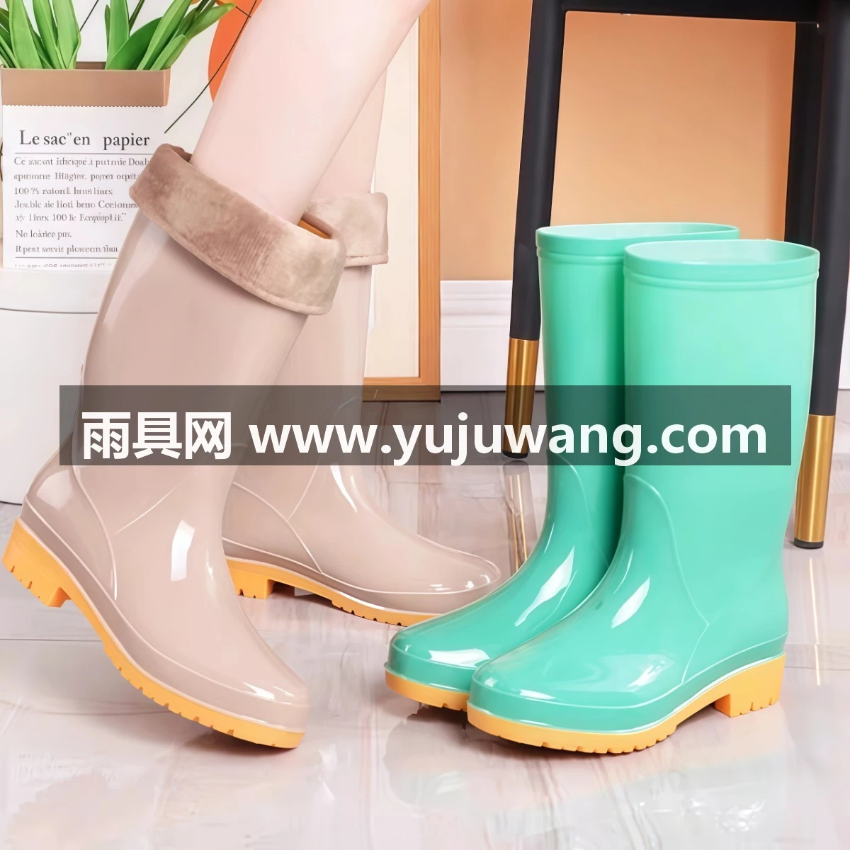 武汉雨具网·雨鞋女款2026新款水鞋防水防滑硅胶鞋成人时尚外穿厨房工作雨靴夏·产品图3