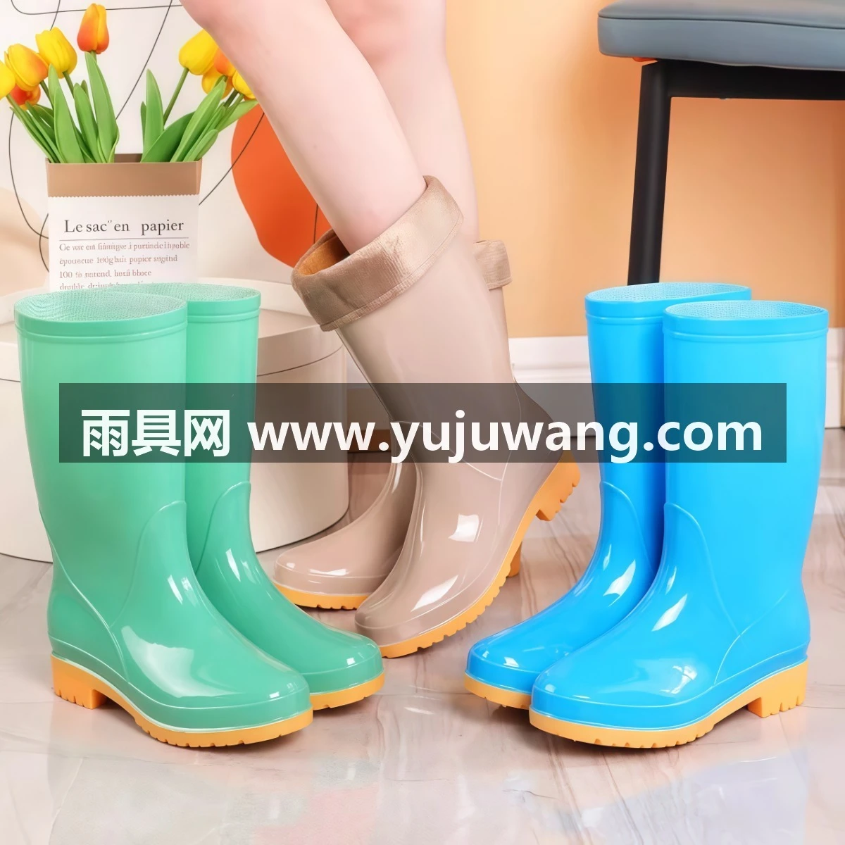 武汉雨具网·雨鞋女款2026新款水鞋防水防滑硅胶鞋成人时尚外穿厨房工作雨靴夏·产品图4