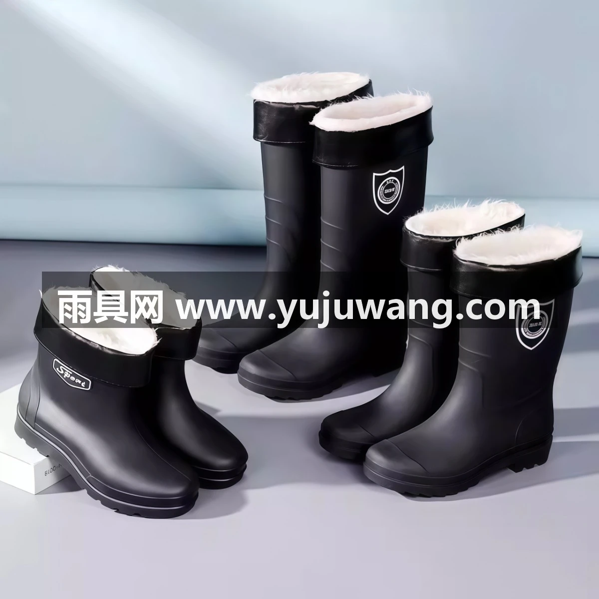 武汉雨具网·加厚工矿雨鞋男士水鞋耐磨保暖厨房钓鱼防水防滑加绒防滑雨靴胶鞋·产品图2