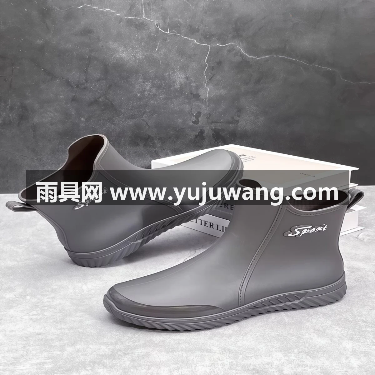 武汉雨具网·男士雨鞋防滑男款水鞋加绒2026新款钓鱼胶鞋工地赶海短筒防水雨靴·产品图2