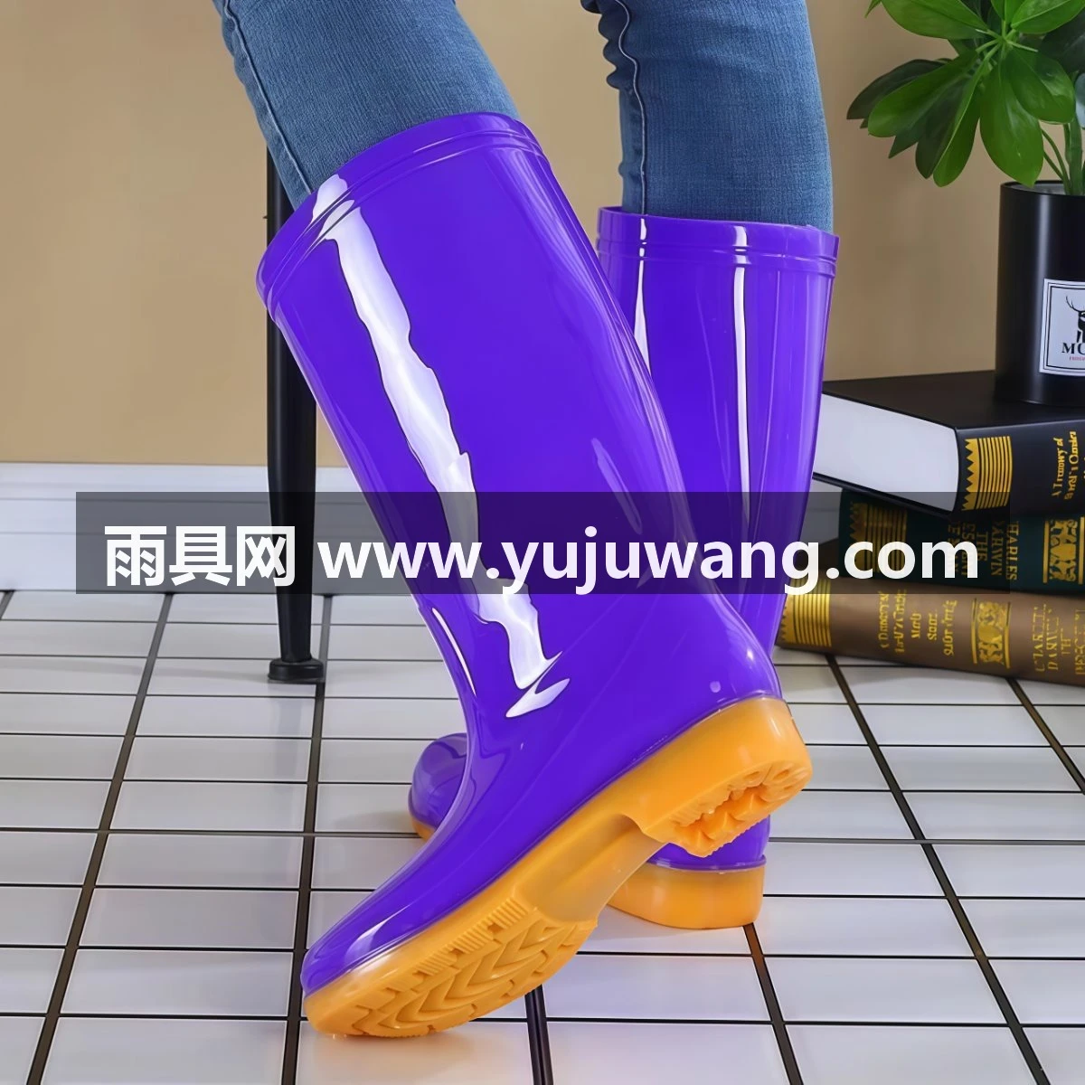 武汉雨具网·女士雨鞋高筒水鞋高帮防滑牛筋底雨靴劳保胶鞋可爱水靴子厨房成人·产品图2