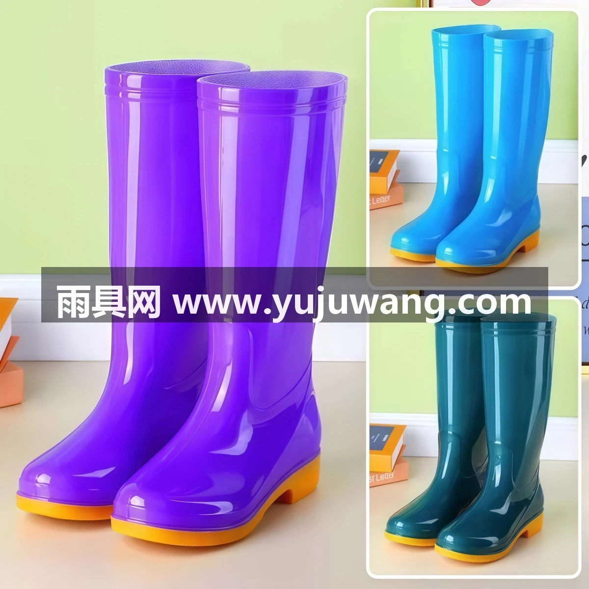 武汉雨具网·女士雨鞋高筒水鞋高帮防滑牛筋底雨靴劳保胶鞋可爱水靴子厨房成人·产品图3
