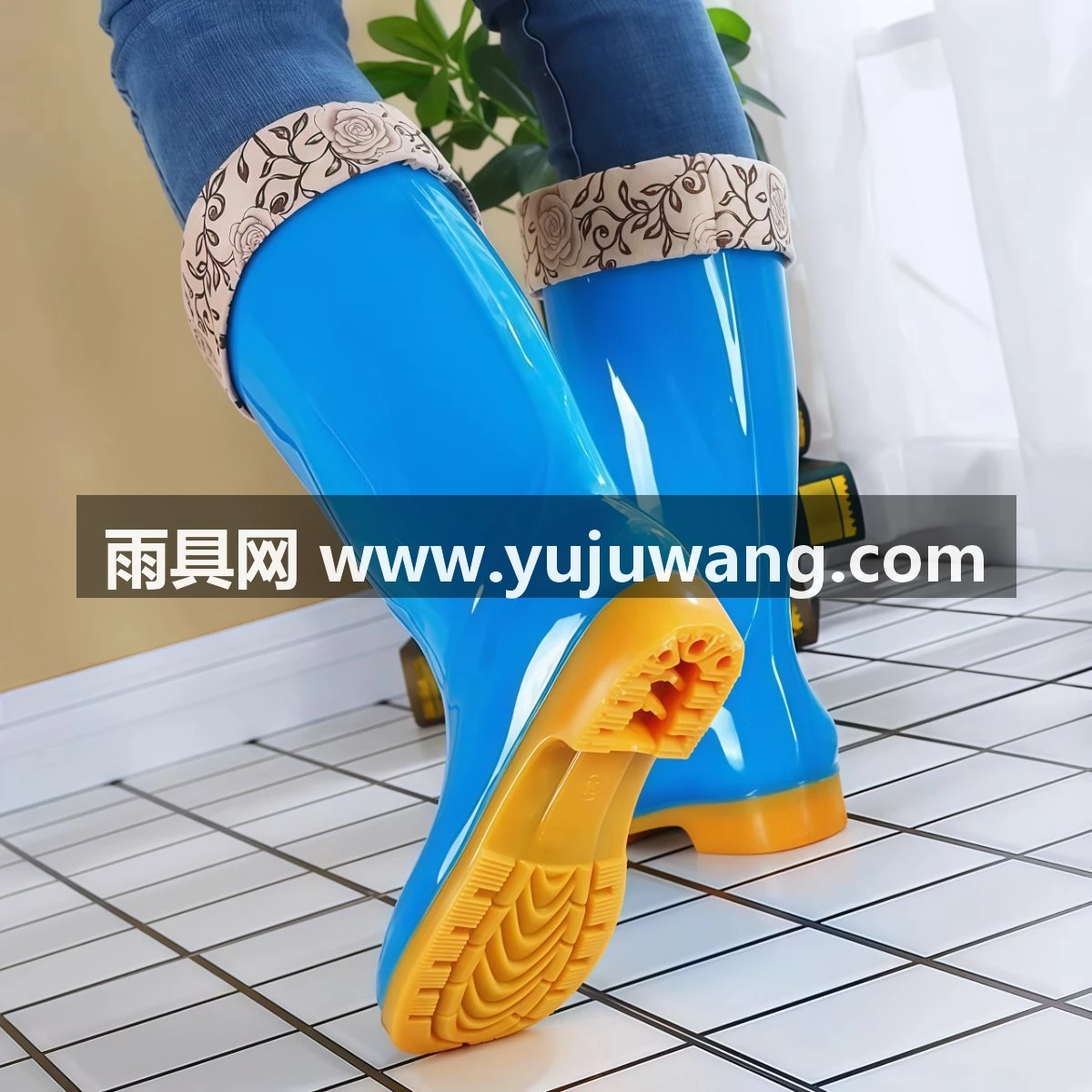 武汉雨具网·女士雨鞋高筒水鞋高帮防滑牛筋底雨靴劳保胶鞋可爱水靴子厨房成人·产品图4