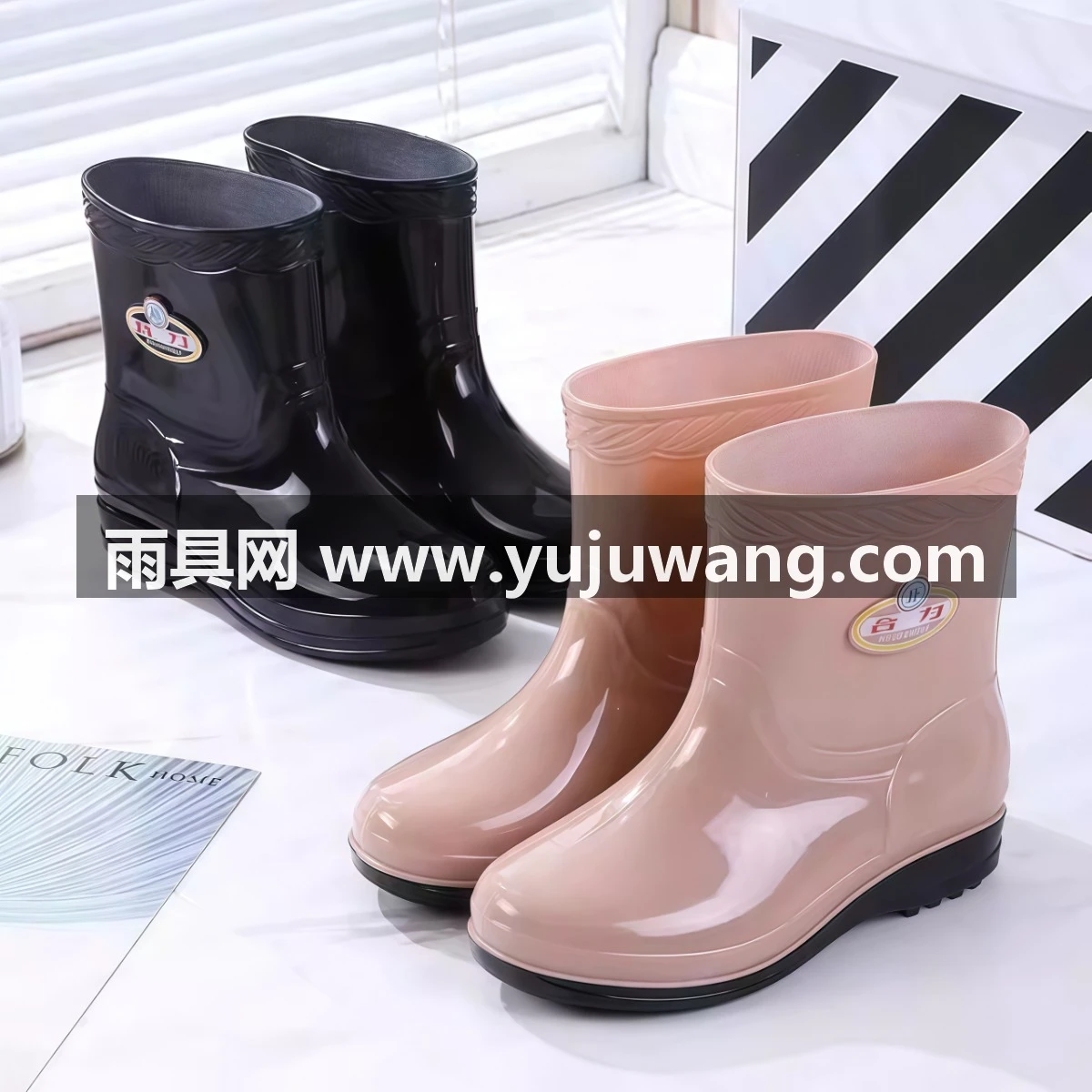 武汉雨具网·雨鞋女款2026新款春秋女士雨靴女款防水鞋中筒防滑厚底水靴劳保靴·产品图2