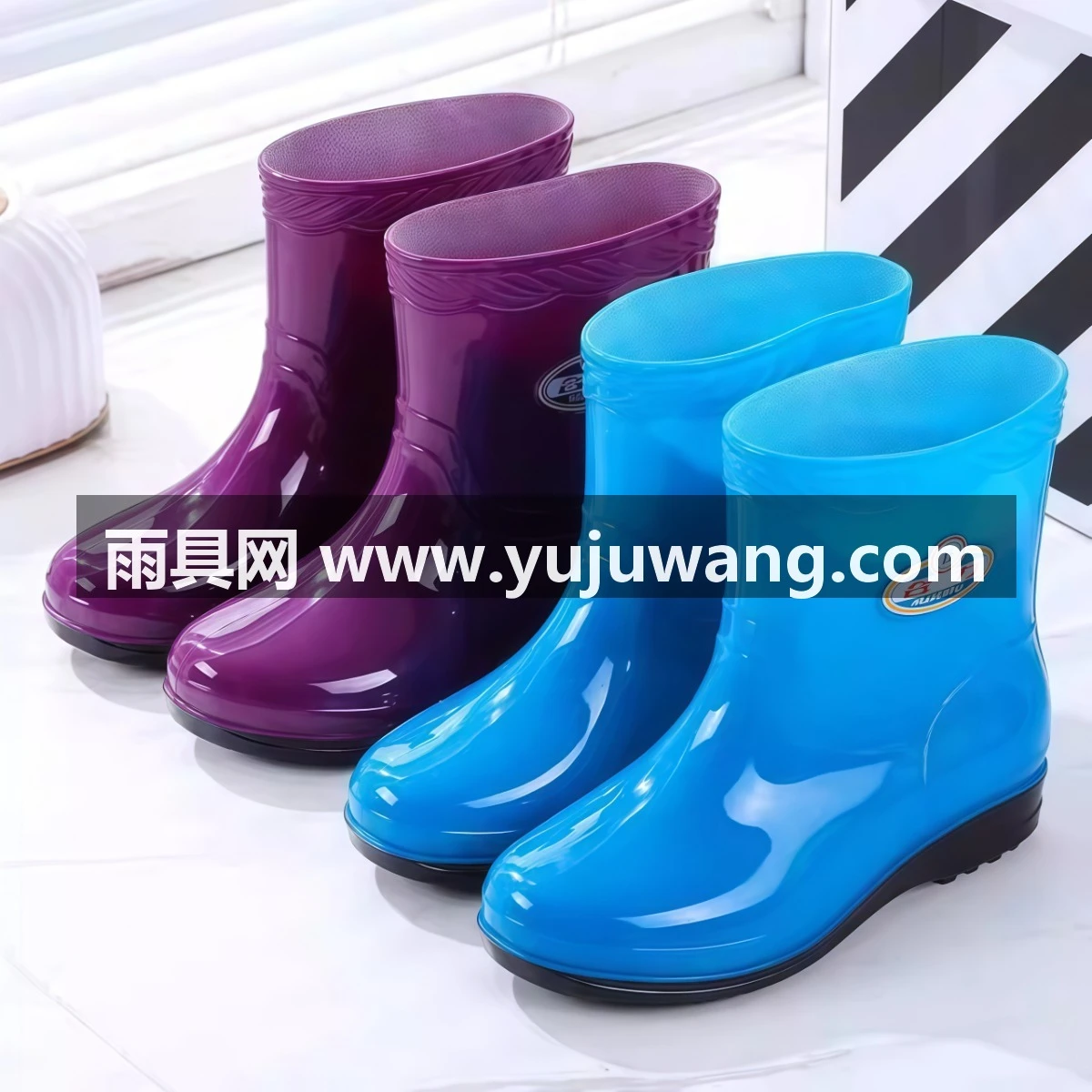 武汉雨具网·雨鞋女款2026新款春秋女士雨靴女款防水鞋中筒防滑厚底水靴劳保靴·产品图3