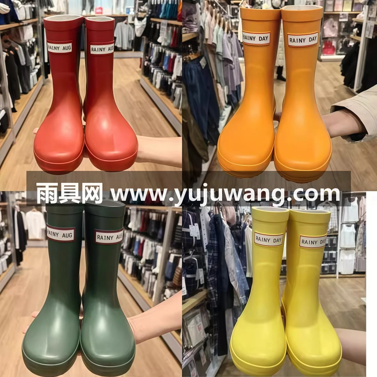 韩版亲子雨鞋女款时尚雨靴中筒防水轻便亲子水鞋新款水靴防滑胶鞋