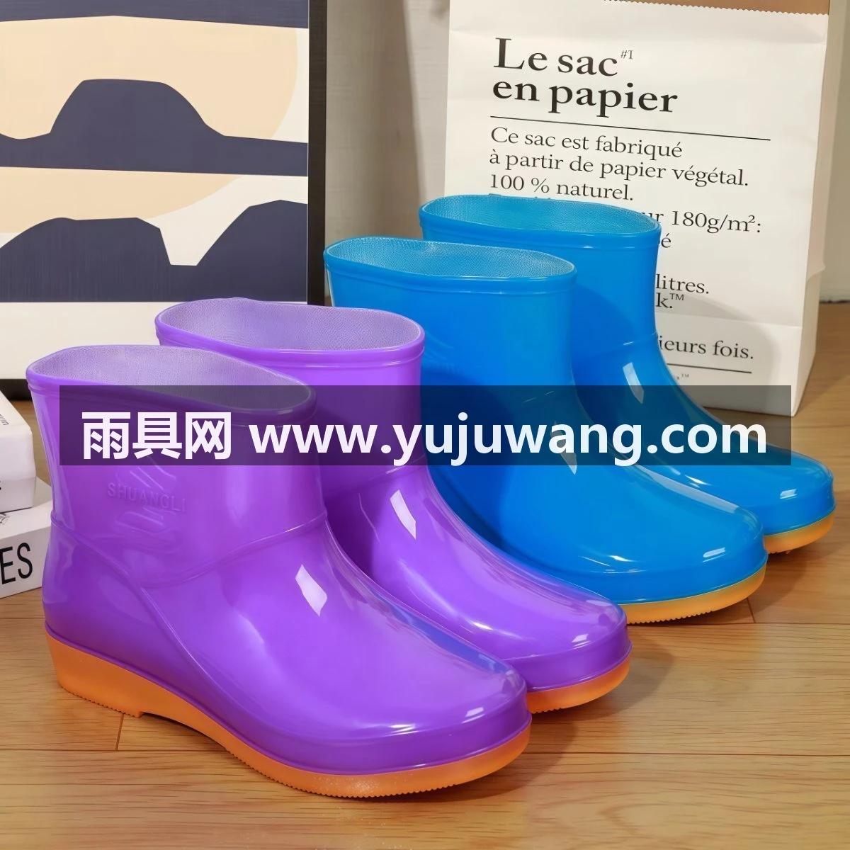 武汉雨具网·雨鞋女短筒春秋休闲韩版加棉保暖可拆洗车厨房厚底浅口低帮水靴女·产品图2