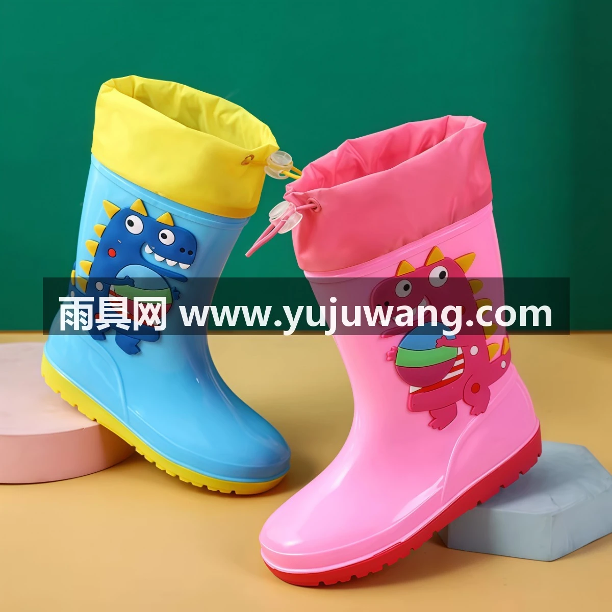 武汉雨具网·1-16岁儿童高筒雨鞋恐龙卡通水靴防滑软底防水鞋男童女童幼儿胶鞋·产品图2