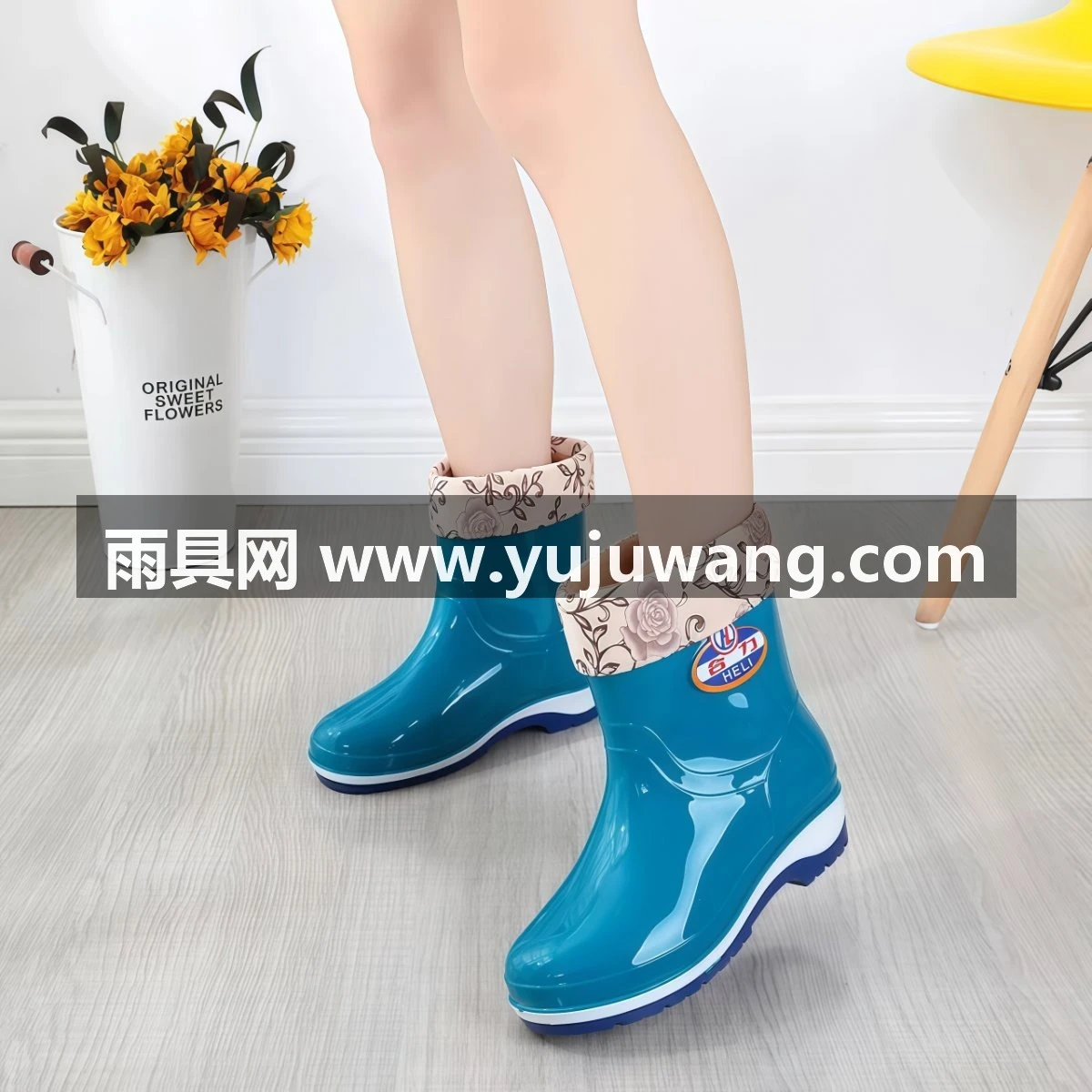 四季雨鞋女短筒成人加绒雨靴时尚防水鞋女士防滑中筒胶鞋套鞋保暖