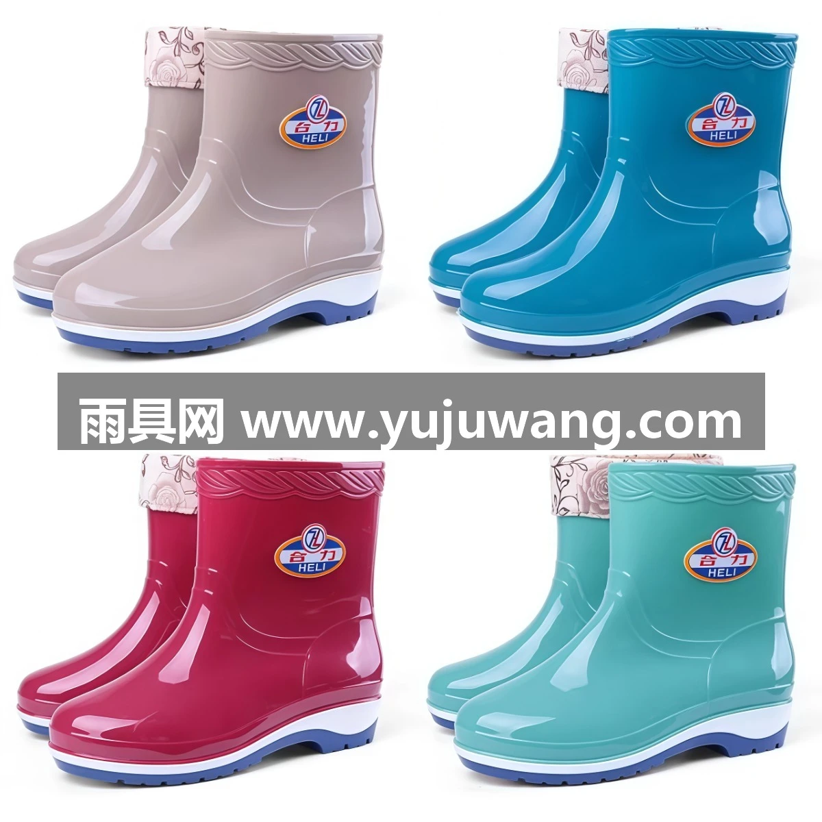 武汉雨具网·四季雨鞋女短筒成人加绒雨靴时尚防水鞋女士防滑中筒胶鞋套鞋保暖·产品图3